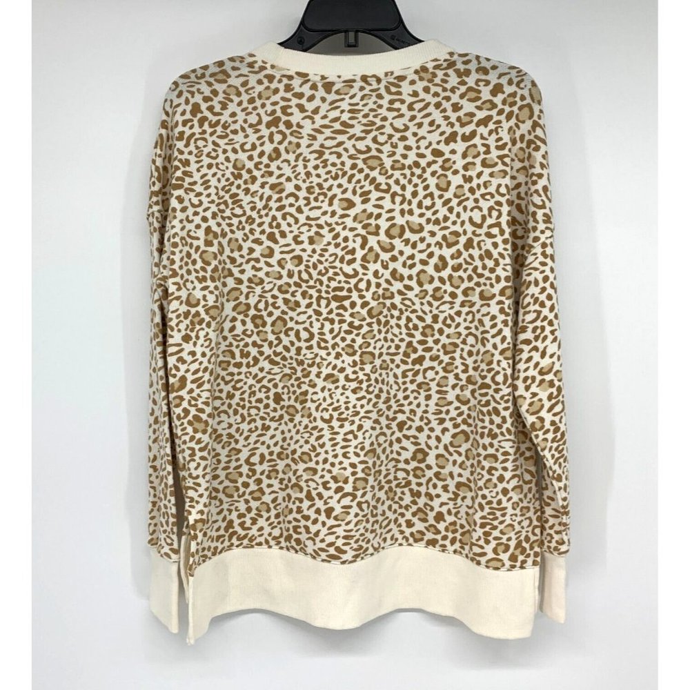 Time and Tru Sweatshirt Leopard Beige Pullover Crewneck - Picture 9 of 11